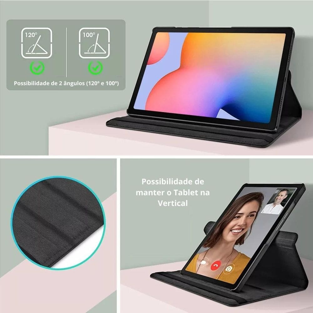 Capa Giratória + Pel Hidrogel Fosca Galaxy Tab S6 Lite 2024