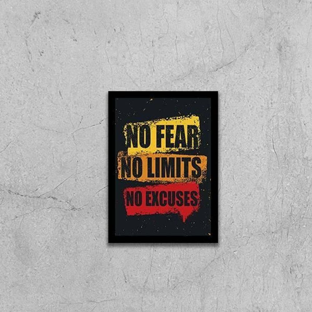 Quadro No Fear, No Limits, No Excuses 33X24Cm Moldura Preta