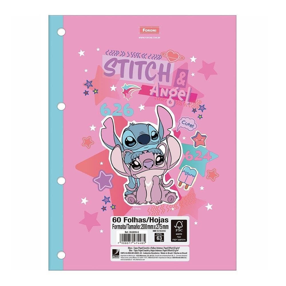 Caderno Refil Universitario Foroni Flex Stitch 1X60fls