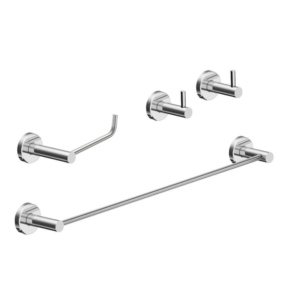 Kit De Acessórios Para Banheiro Escovado 4 Peças Grego Metal 2050at