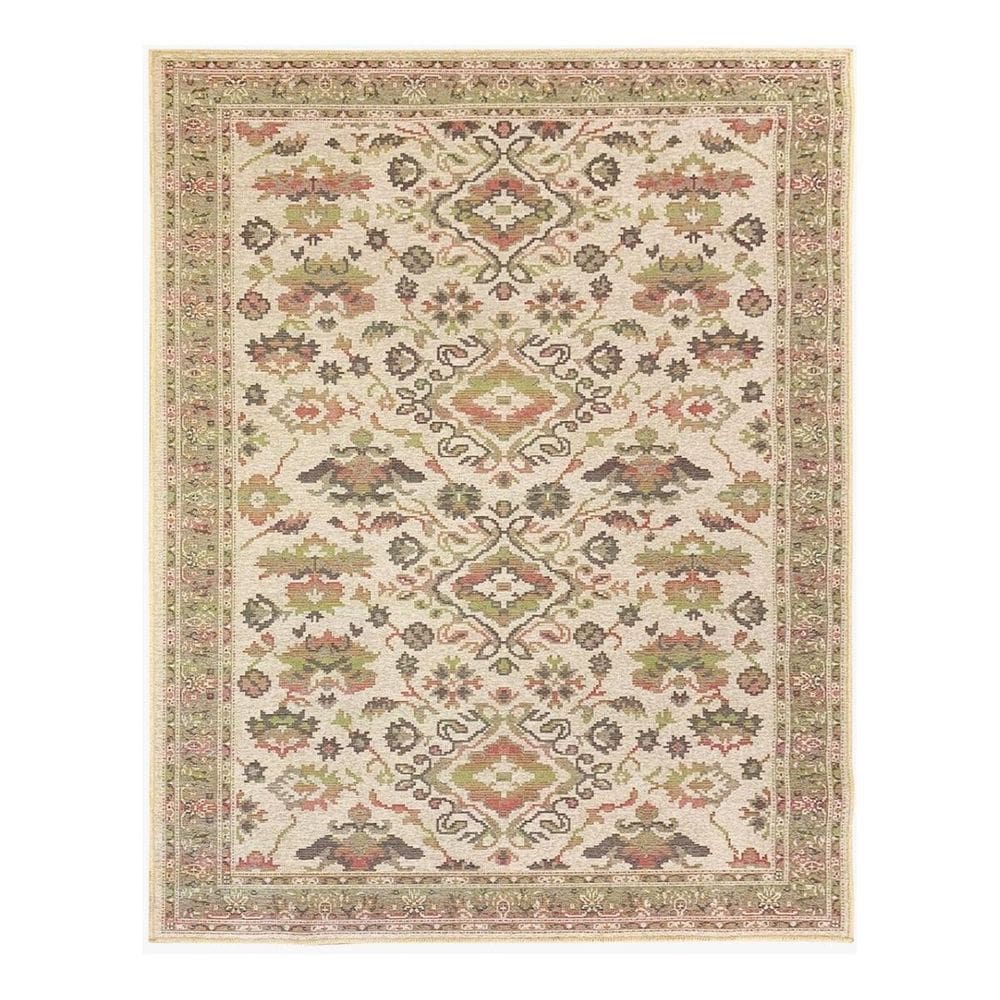 Tapete Sala Oriental 200X250 Cm Bege Tipo Belga Sem Pelo