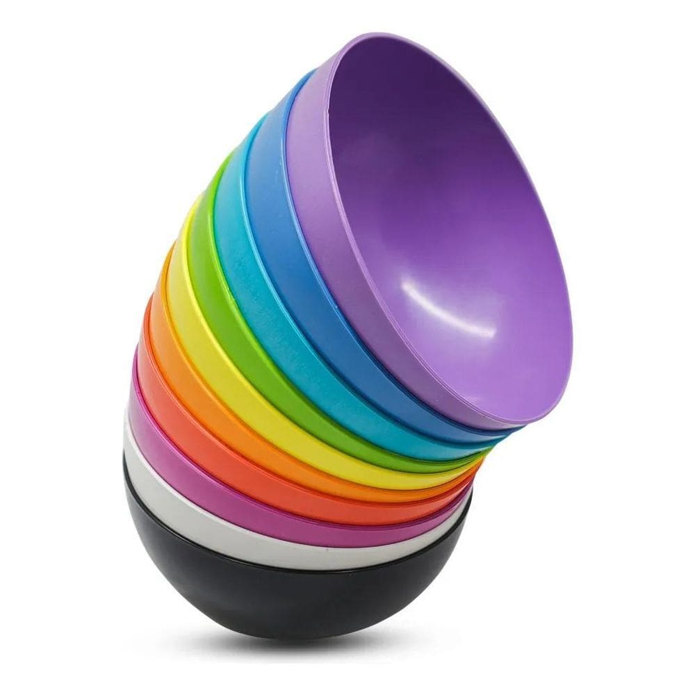 Kit 10 Bowls Potes Cumbucas Tigela Plastico Cozinha Cor Viva