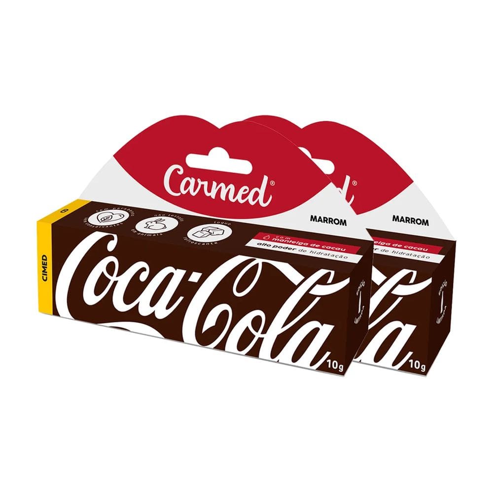 Carmed Hidrat.Labial Coca-Cola Marrom 10G