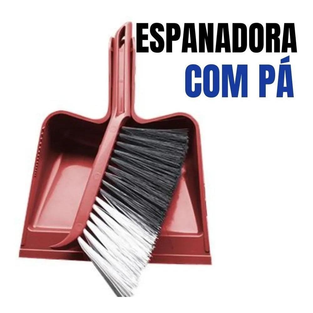 2X Kit Limpeza Pá Para Lixo Com Escova Espanadeira