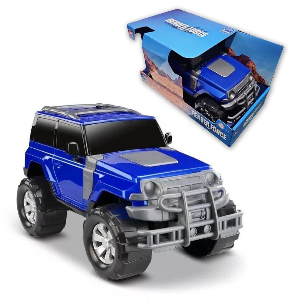 Carrinho Jeep 4x4 Caminhonete Render Force Jipe Cores Azul