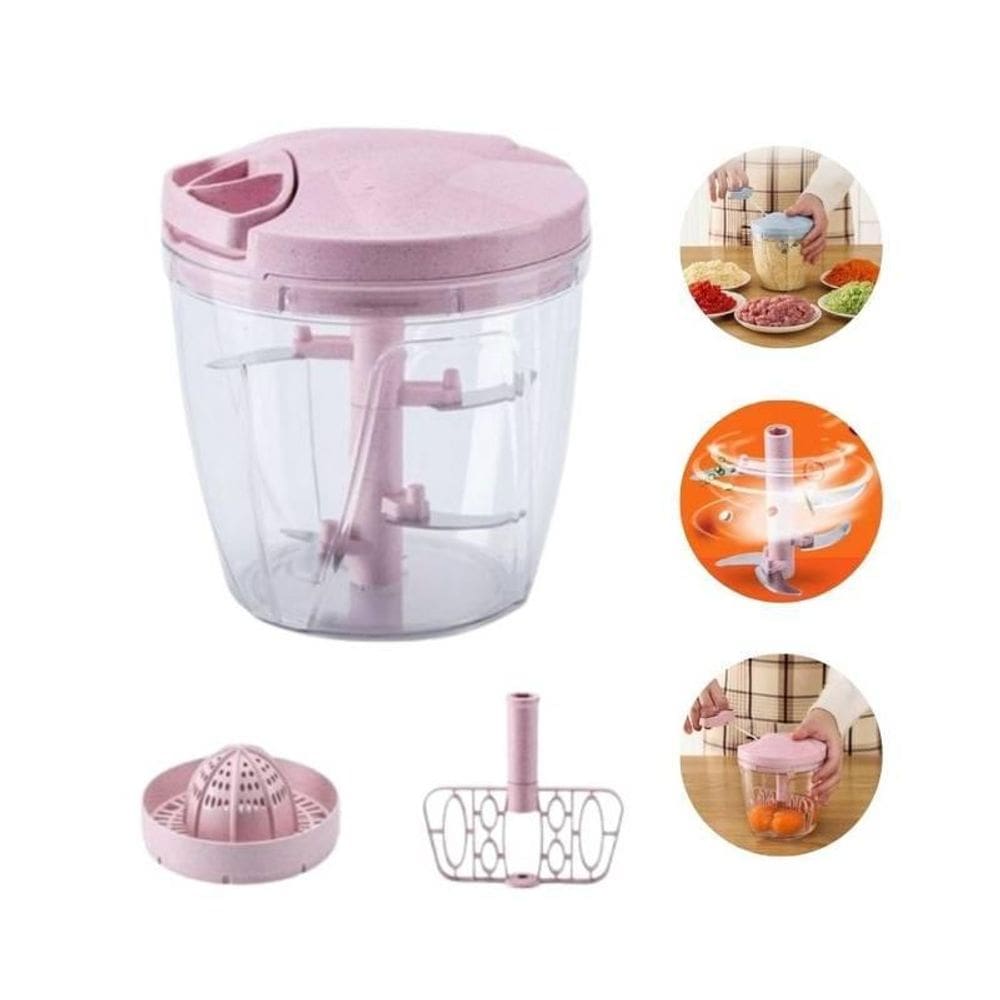 Processador De Alimentos Rosa 3X1 Picador Espremedor Batedor