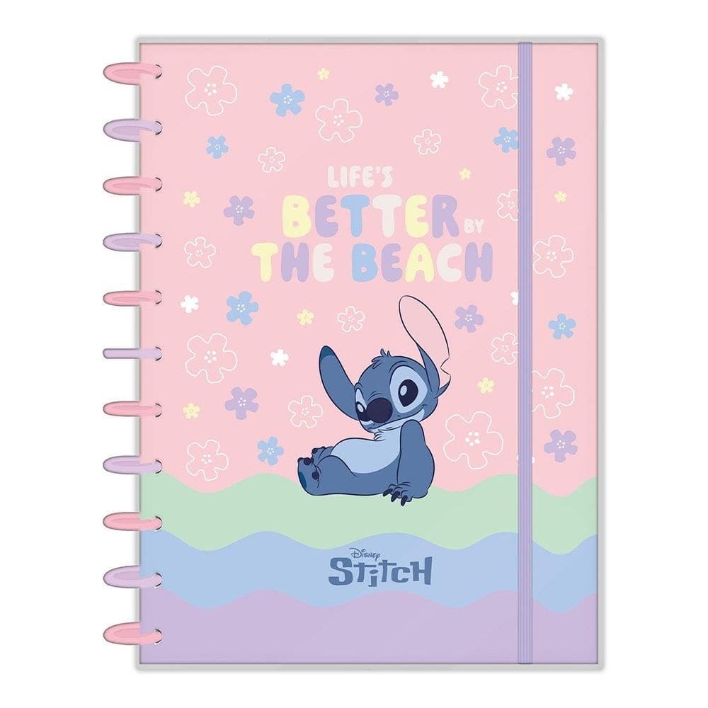 Caderno Espiral Universitario Disco 01M Foroni Stitch 1X80fls