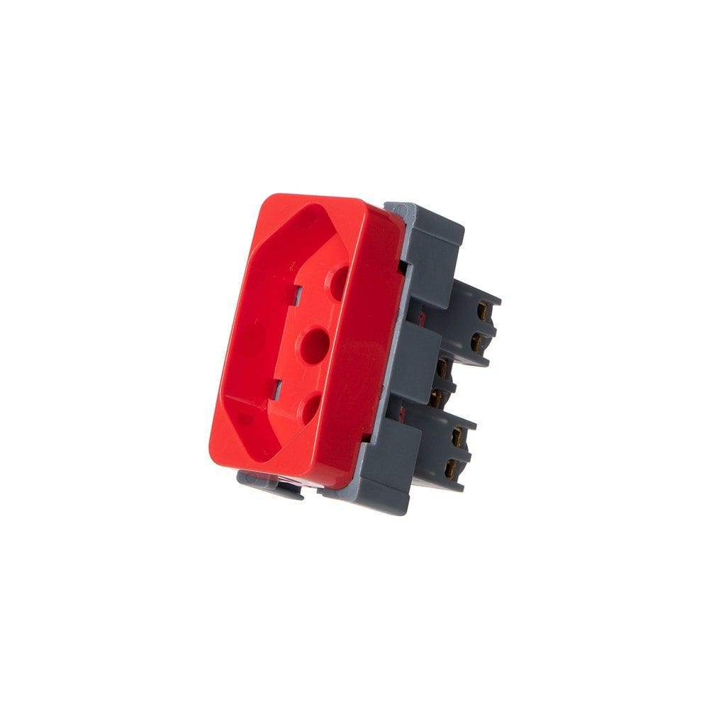 Módulo Tomada MarGirius B3 2P+T 20A Vermelho