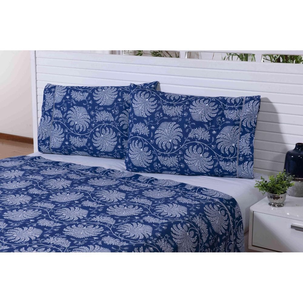 Jogo Lençol 3Peças Cama Viúva Percal 150Fios Estampa Mandala