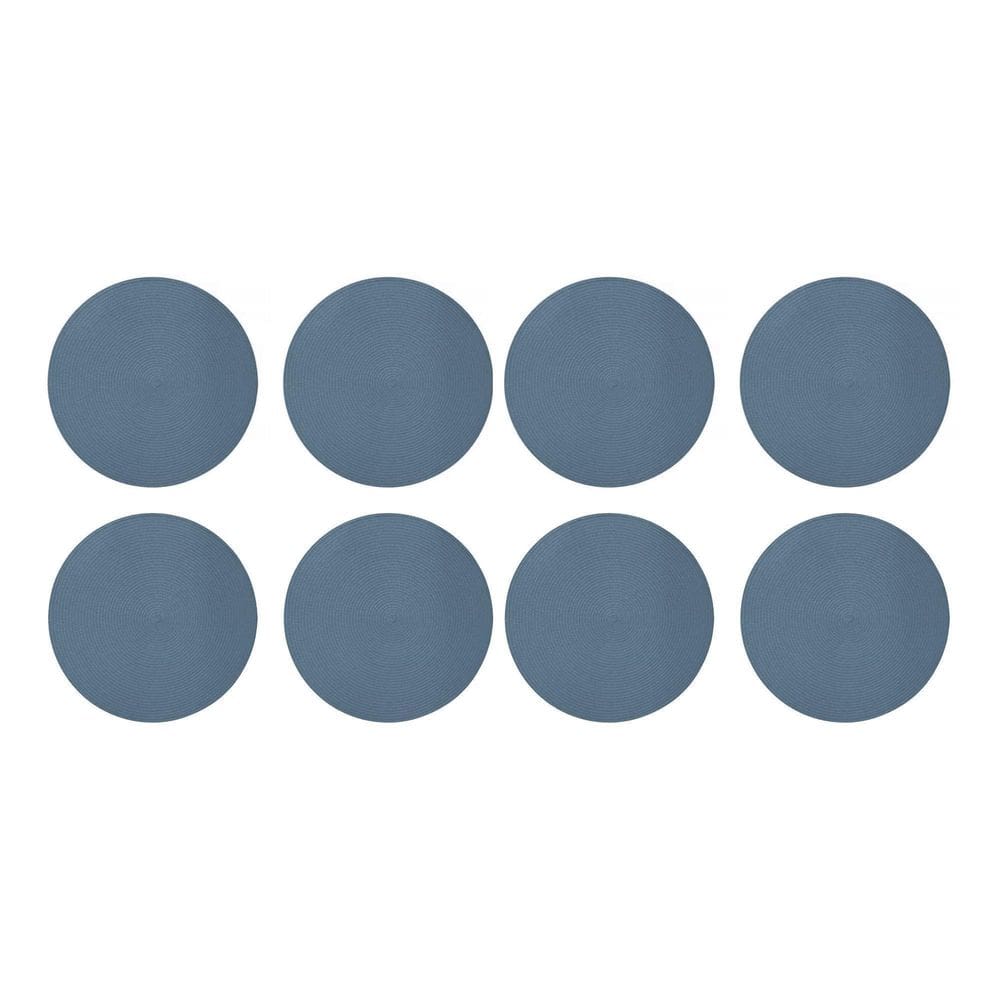 Jogo Americano Redondo 8 Unidades 38Cm Azul