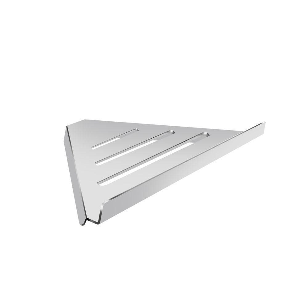 Prateleira Suporte Canto Para Banheiro Alto Brilho Grega Aço Inox 30cm