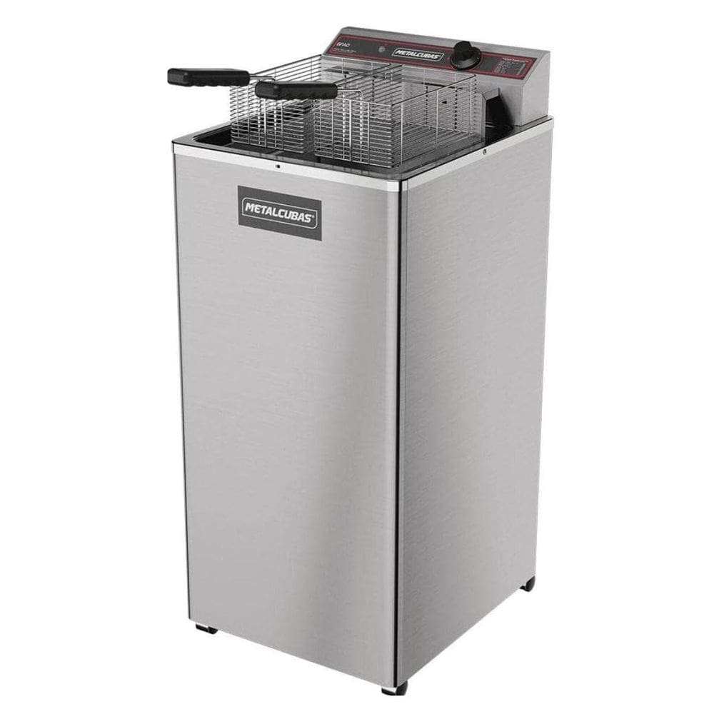 Fritadeira Elétrica Inox Pedestal Água E Óleo Metalcubas 18L