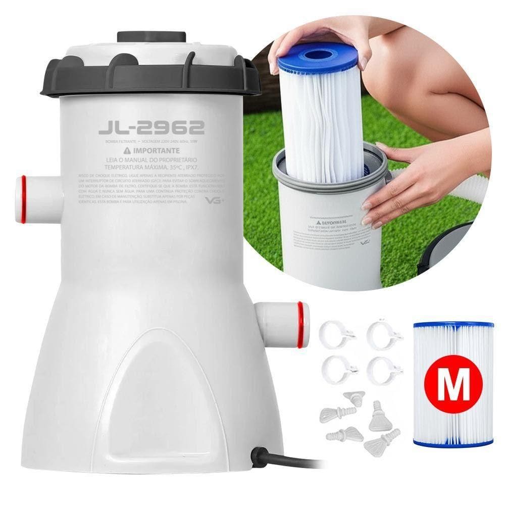 Bomba Filtrante 2.006 L/h Para Piscina Inflável E Estrutural Filtro Vg Plus 220v