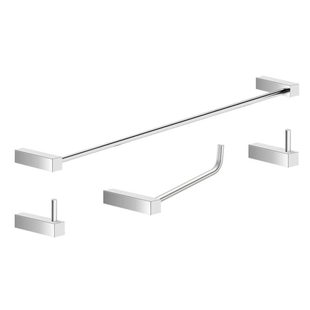 Kit De Acessórios Para Banheiro Alto Brilho 4 Peças Grego Metal 2050tr