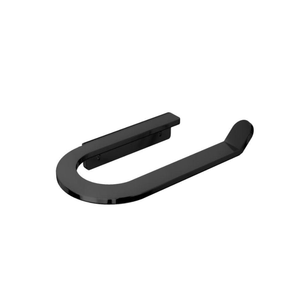 Porta Papel Higiênico Para Banheiro Preto Fosco Agata Grego Metal