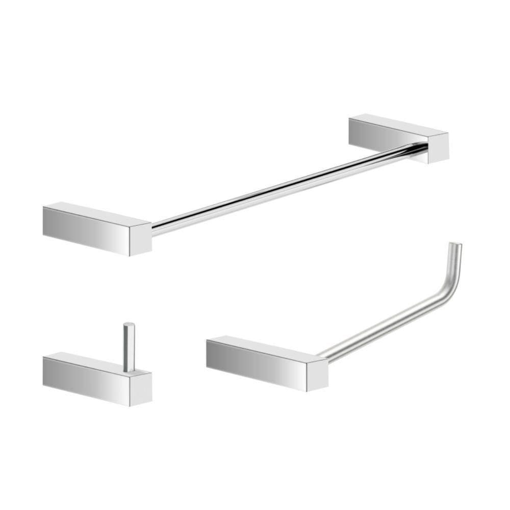 Kit Acessórios Banheiro Alto Brilho 3 Peças Grego Metal 2030tr