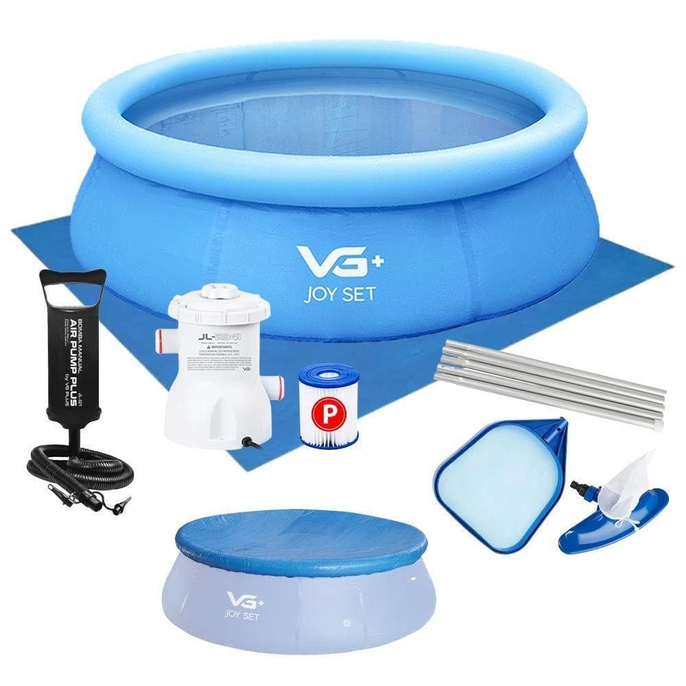 Piscina Inflável Joy Set 4760 L Circular 300 Cm Com Capa Filtro Bomba Forro Kit Limpeza Vg Plus 220v