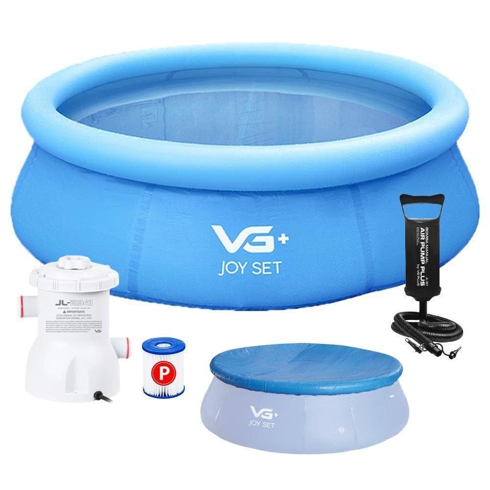 Piscina Inflável Joy Set 4760 L Circular 300 Cm Com Filtro Capa Bomba Vg Plus 220v