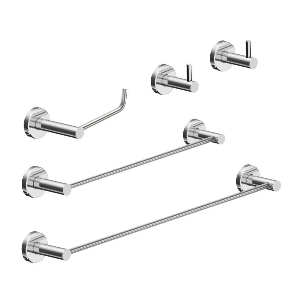 Kit De Acessórios Para Banheiro Escovado 5 Peças Grego Metal 2070at