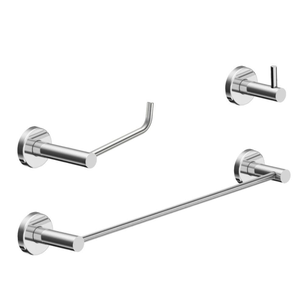 Kit Acessório Para Banheiro Escovado 3 Peças Grego Metal 2030at