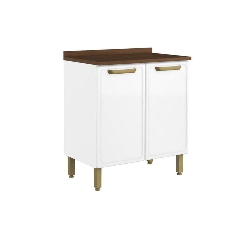 Gabinete De Cozinha Modulado C- Tampo Bella 1 Porta 80cm Branco - Bertolini