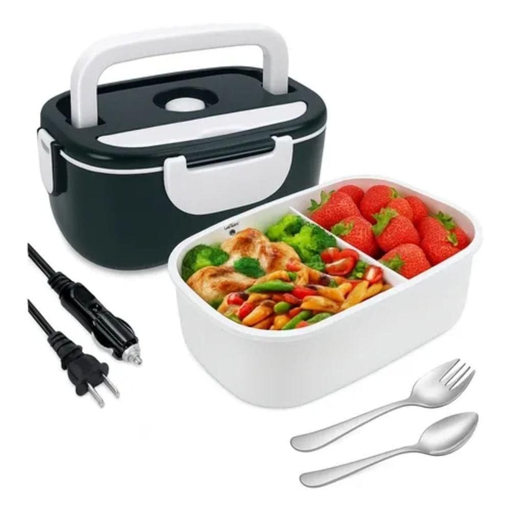 Marmita Elétrica Portátil 2 Em 1 Para Casa, Carro, Uber 12v-24v E 110v-220v Bivolt