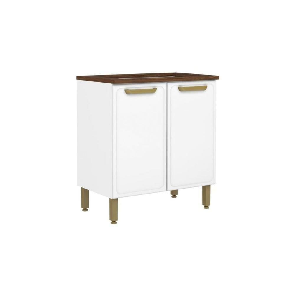 Gabinete De Cozinha Modulado P- Cooktop C- Tampo Bella C- 2 Portas 80cm Branco - Bertolini