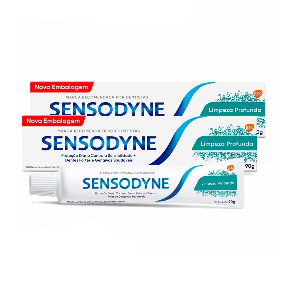 Kit 2 Gel Dental Sensodyne Limpeza Profunda 90g