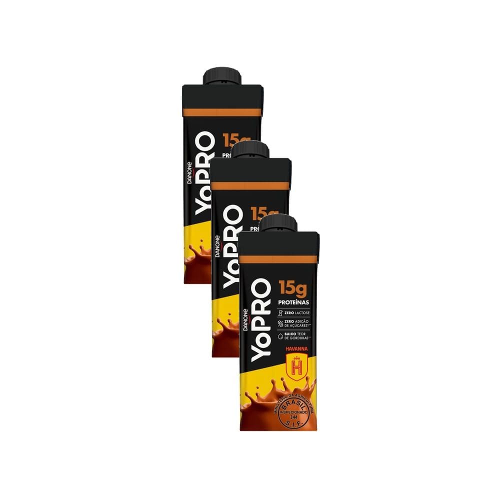 Kit 3 Yopro Danone Doce Leite Havanna 15G