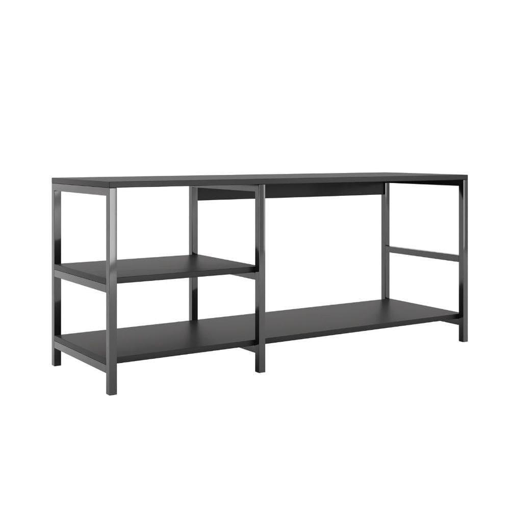 Estante Industrial Rack Brooklin 115 TV 40 Polegadas Preto