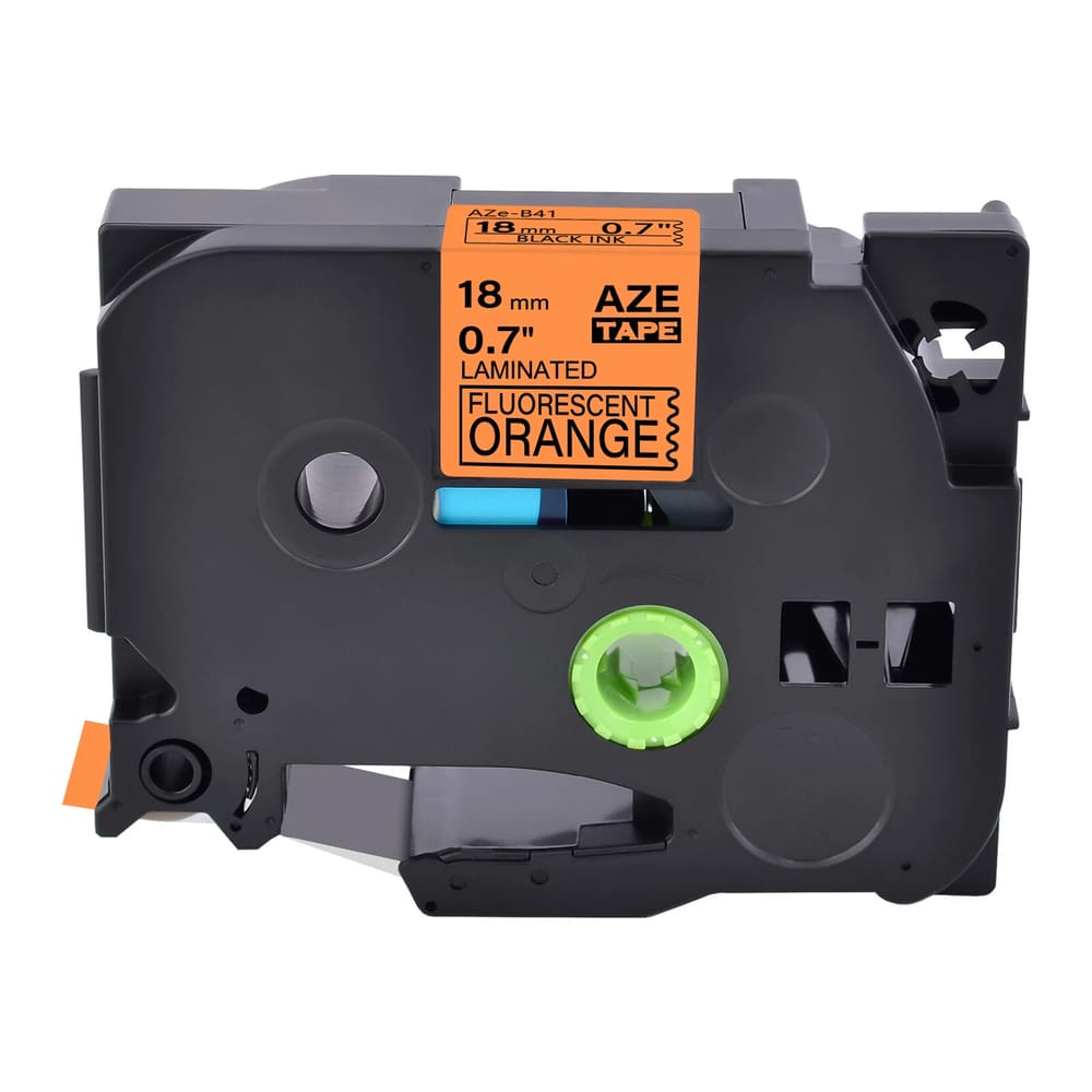 Fita Compatível Rotulador TZe-B41 Laranja Fluorescente 18mm