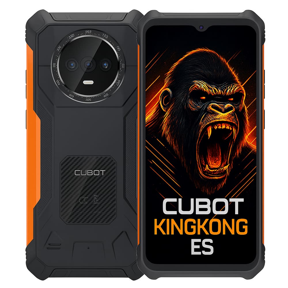 Smartphone Celular Cubot KingKong ES, 128GB, 6GB RAM, Android 14, Tela 6,5 HD+, Câmera 48MP, Bateria 5000mAh, Dual SIM, PRETO