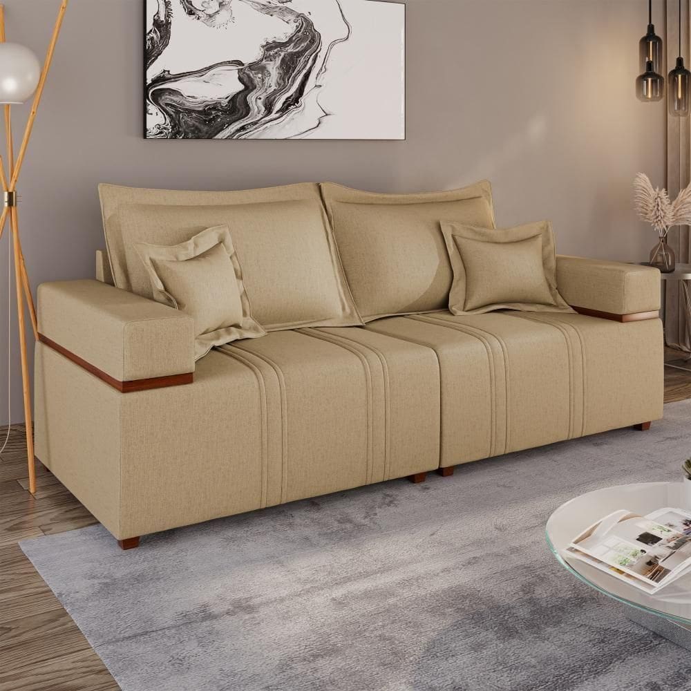 Sofá Living Verona 3 Lugares 2,00m Castor