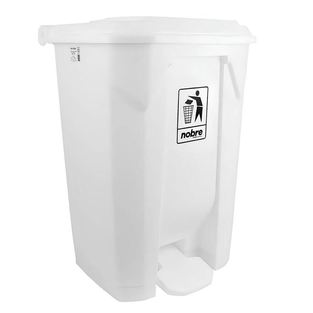 Lixeira Plástica 100 Litros Com Sistema De Pedal - Branca E Resistente
