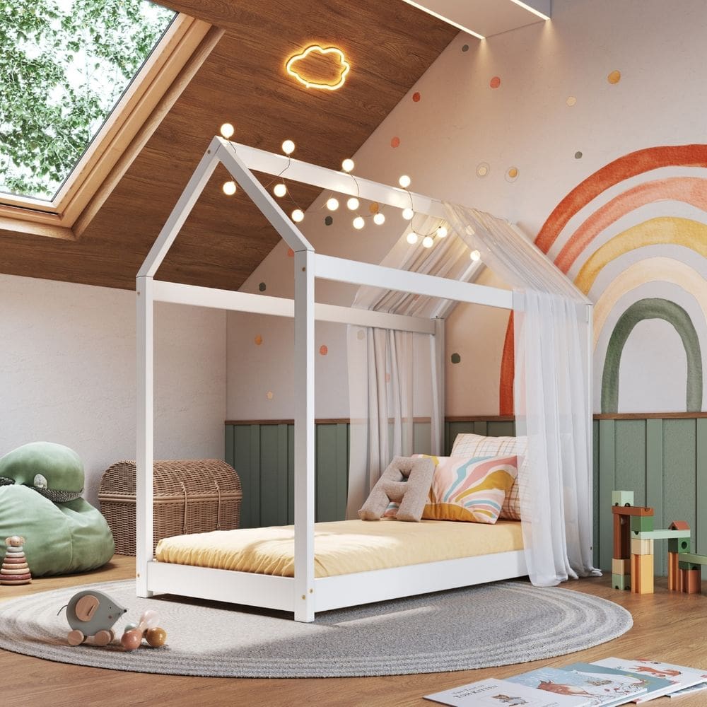 Cama Montessoriana Infantil 100% Madeira Maciça de Pinus