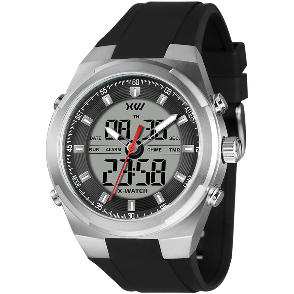 Relógio X-Watch Masculino Ref: Xmspa033 P1px Anadigi Prateado