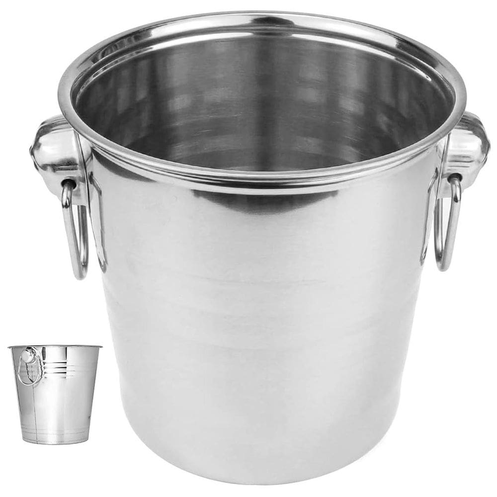 Balde de Gelo Inox 4,5 Litros Bebida Cerveja Drink Vinho Festa Evento Comemoraçao Aniversario Reuniao Lazer