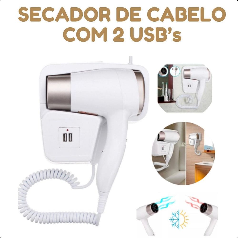 Secador De Parede Compacto Para Hotéis E Spas 110V