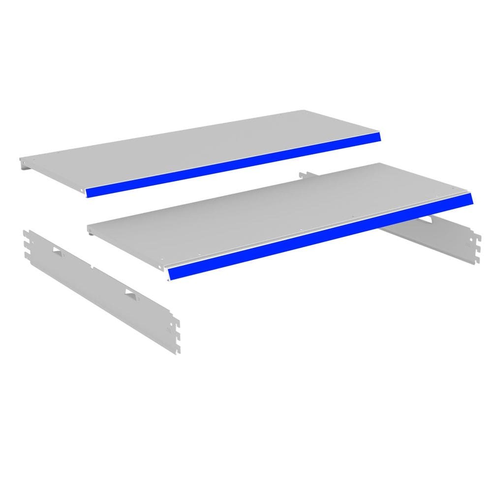 Kit 2 Bandeja Gondola Rack FIT Branco 4X 30x90 CH22 Pe Azul