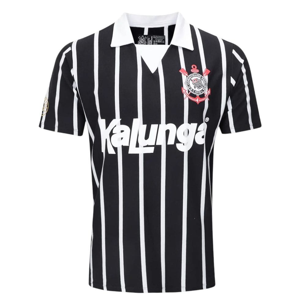 Camisa Corinthians Retrô Kalunga Campeão 1990 Polo Masculina