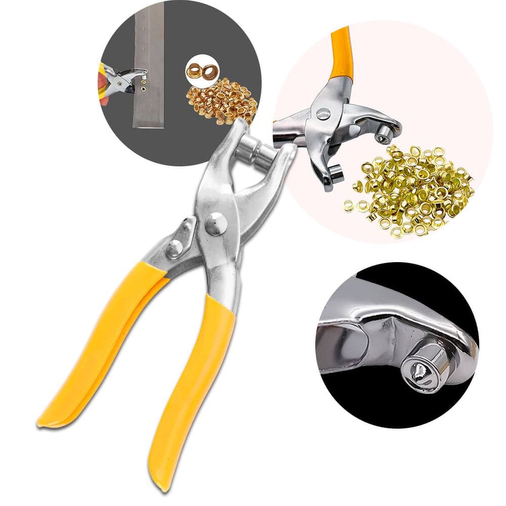 Alicate Para Ilhós Artesanato Com 100 Peças