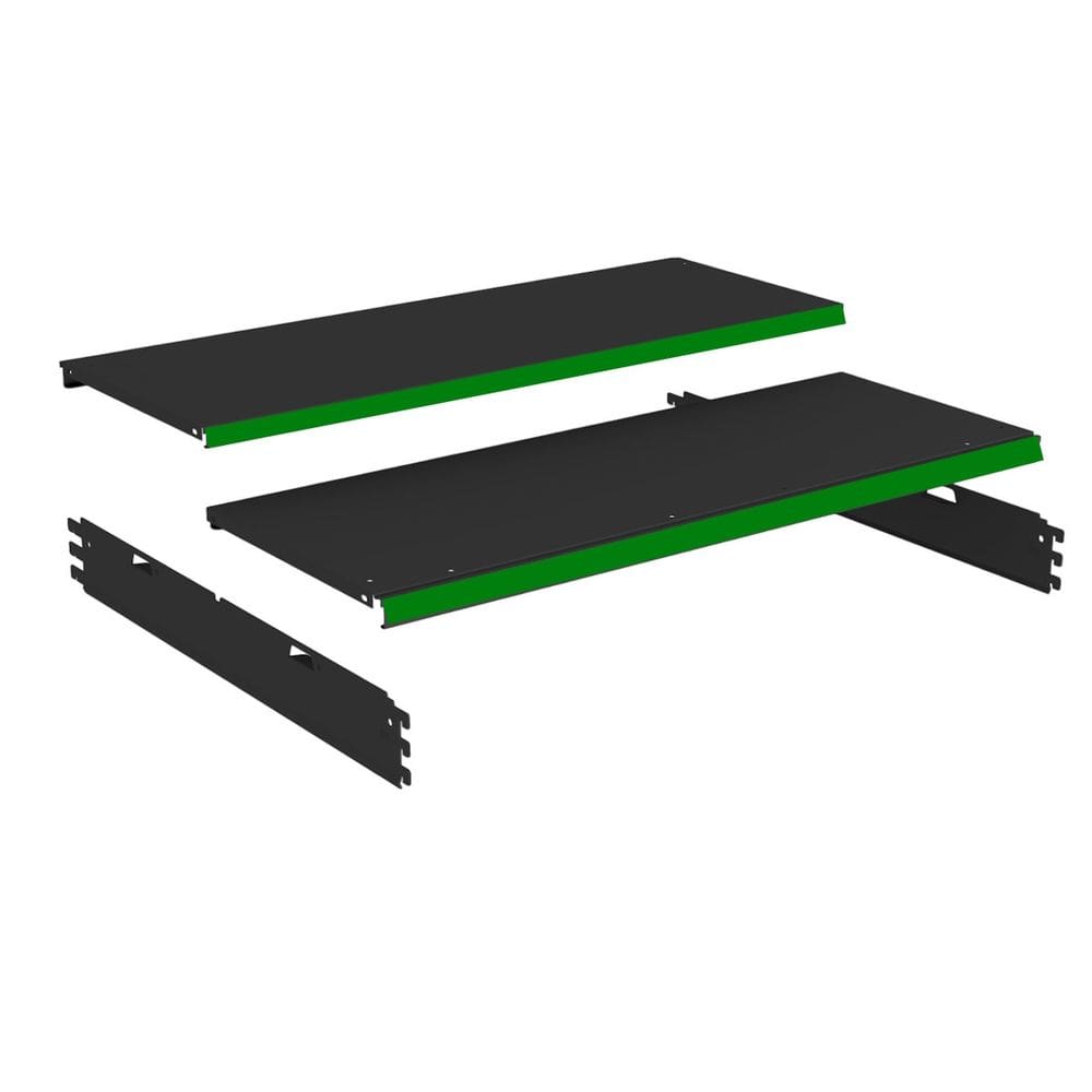 Kit 2 Bandeja Gondola Rack FIT Preto 4X 30x90 CH22 Pe Verde