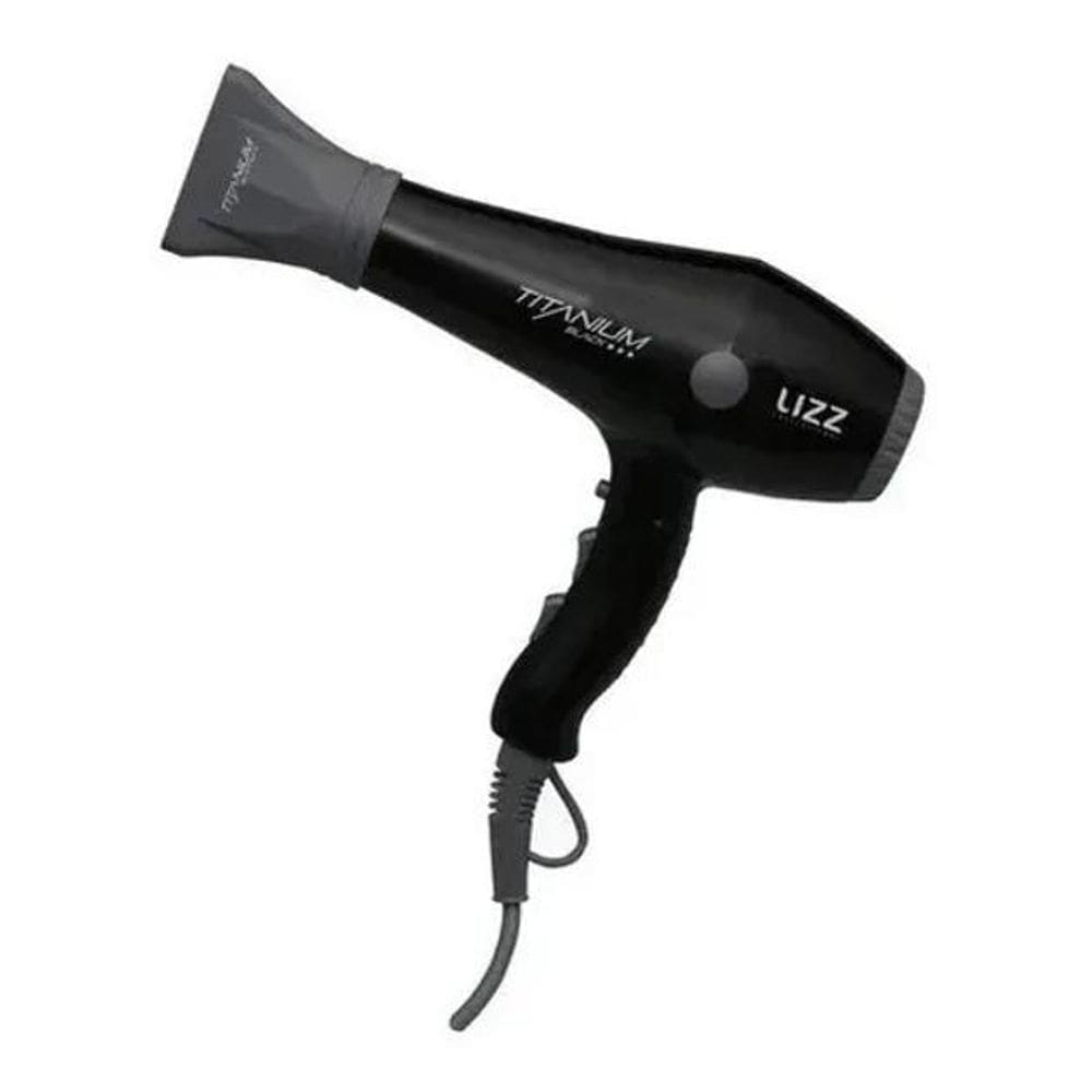 2X Secador De Cabelo Lizz Titanium Black Preto E Cinza Cor P