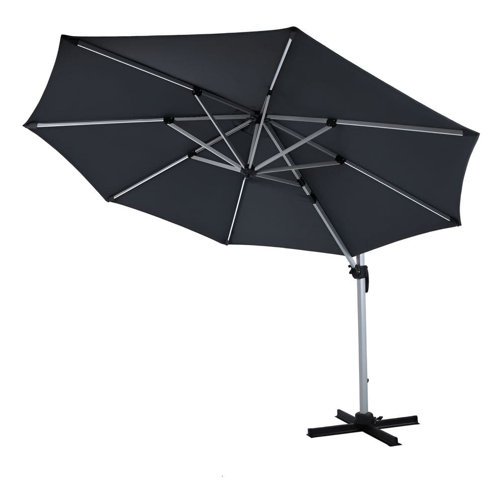 Ombrelone Lateral Com Led E Cobertura Preta 252x300 Cm