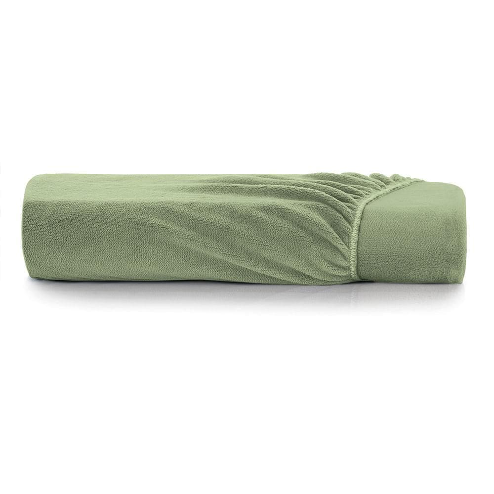 Lençol com Elástico Casal Altenburg Blend Malha Verde Oliva