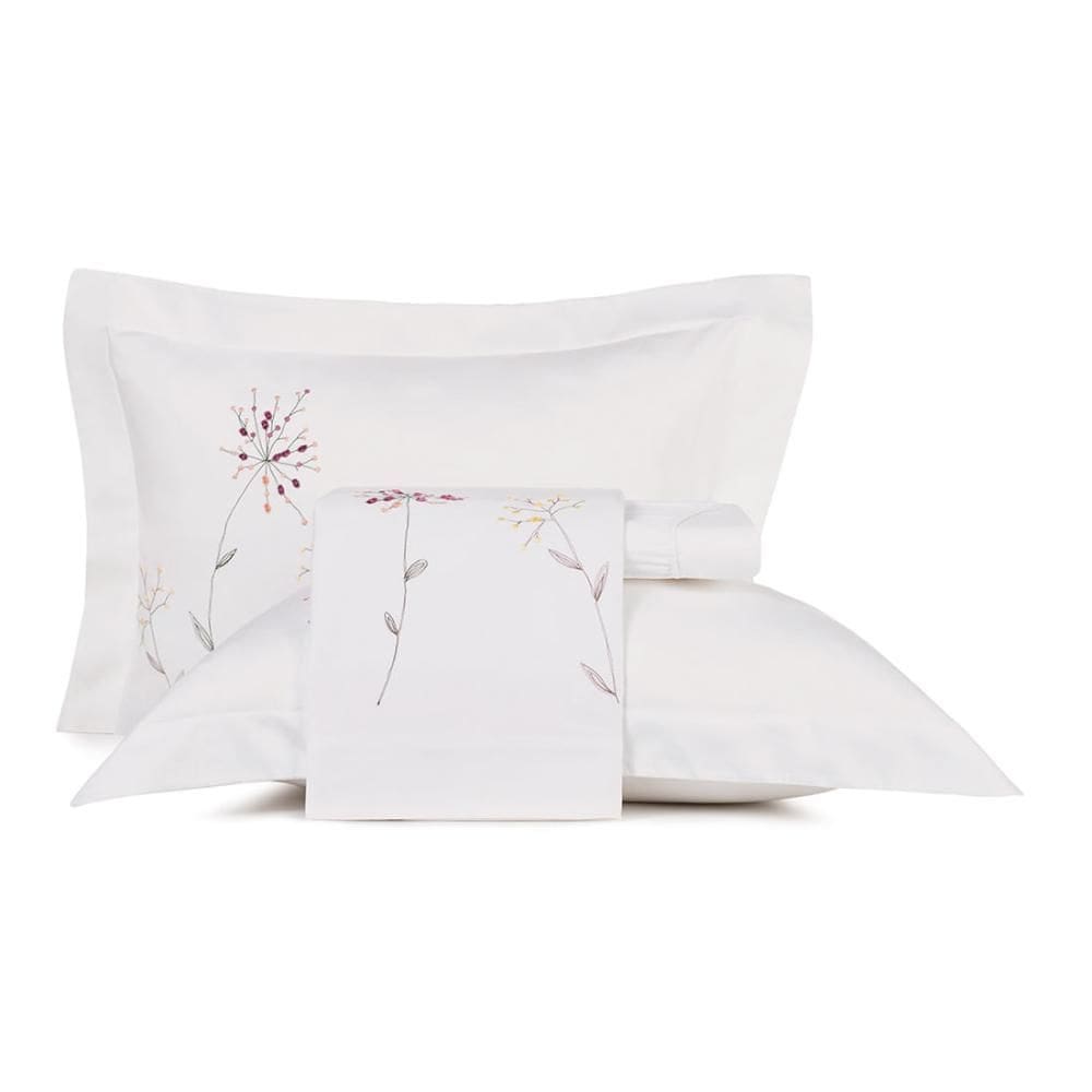 Jogo de Cama Casal Altenburg Bordados em Cetim 300 Fios Anise