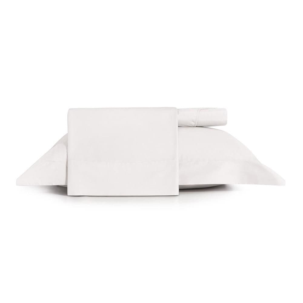 Jogo de Cama Solteiro King 3 Peças Altenburg Algodão Lux 200 Fios Branco
