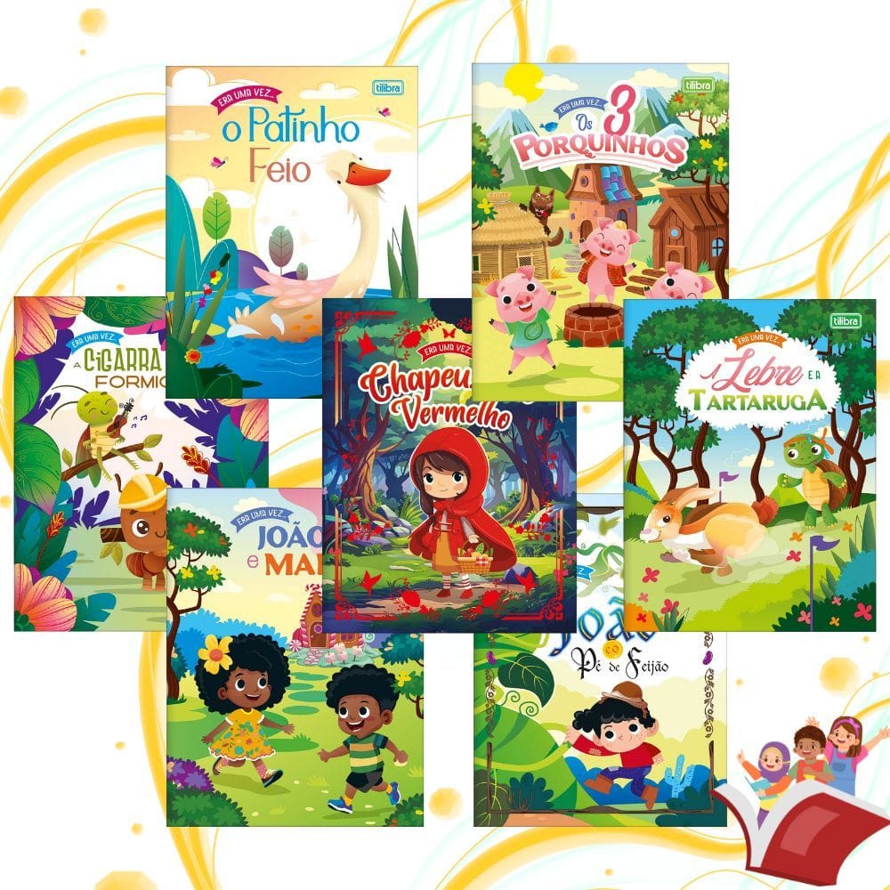 Kit 07 Livros Era Uma Vez Histórinhas Clássicas Infantis Textos Leves e Ilustrações Coloridas - Tilibra