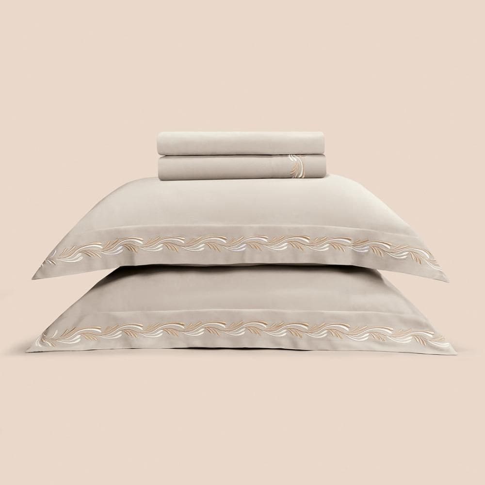 Jogo de Cama King 4 Peças Altenburg Haus Ondas Bege Instinto