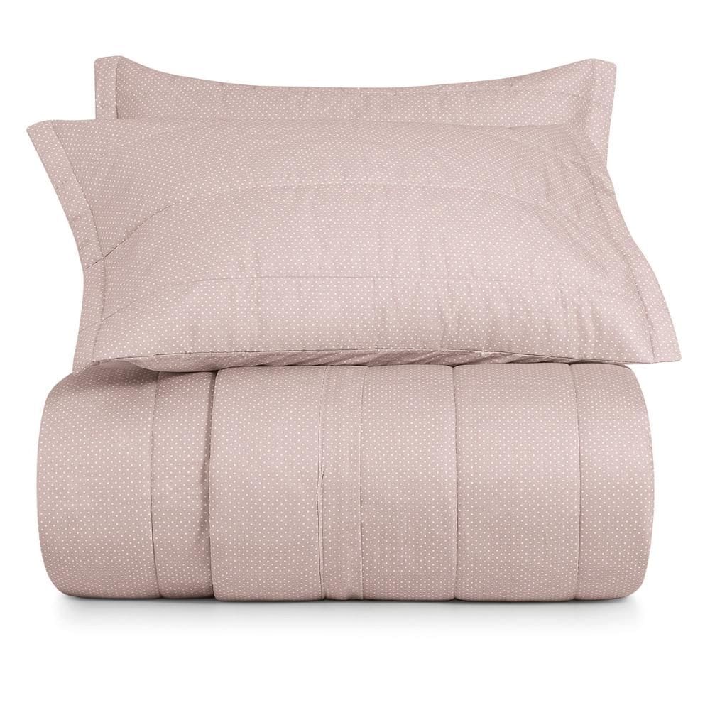Jogo de Colcha King 3 Peças Altenburg Algodão Lux 200 Fios  Inspire Rosa